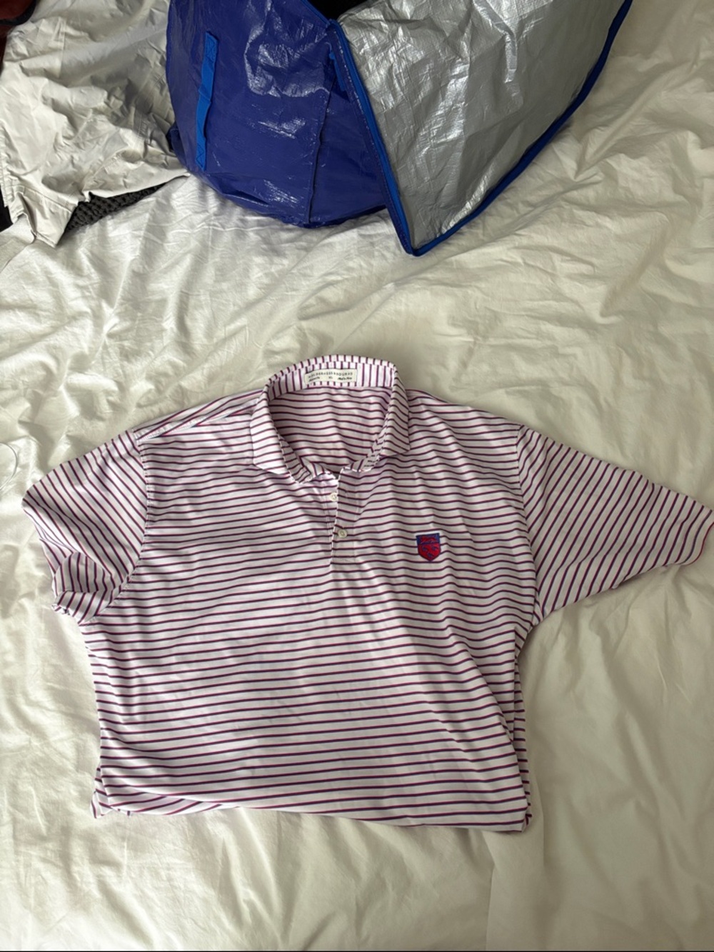 Holderness & Bourne Mens Polo Shirt in Red, White and Blue Canterbury Golf Club